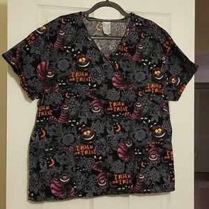 Halloween Scrub Top ▪︎¤▪︎Disney Cheshire Cat
